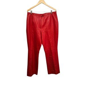 Vtg Newport News Womens 16W Red Leather Pants Lined 80’s 90’s Retro Clubbing